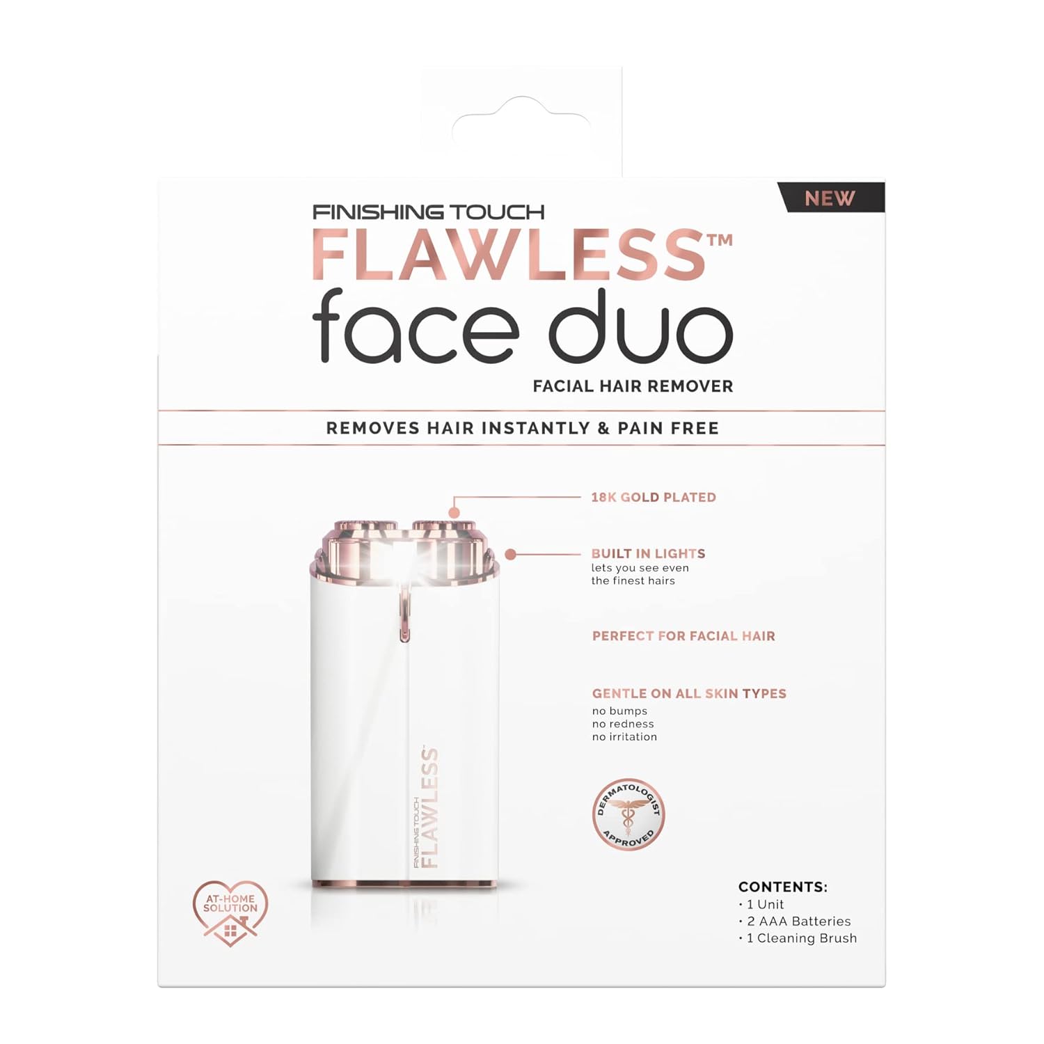 White/Rose Gold Facial Electric Hair Remover O33905