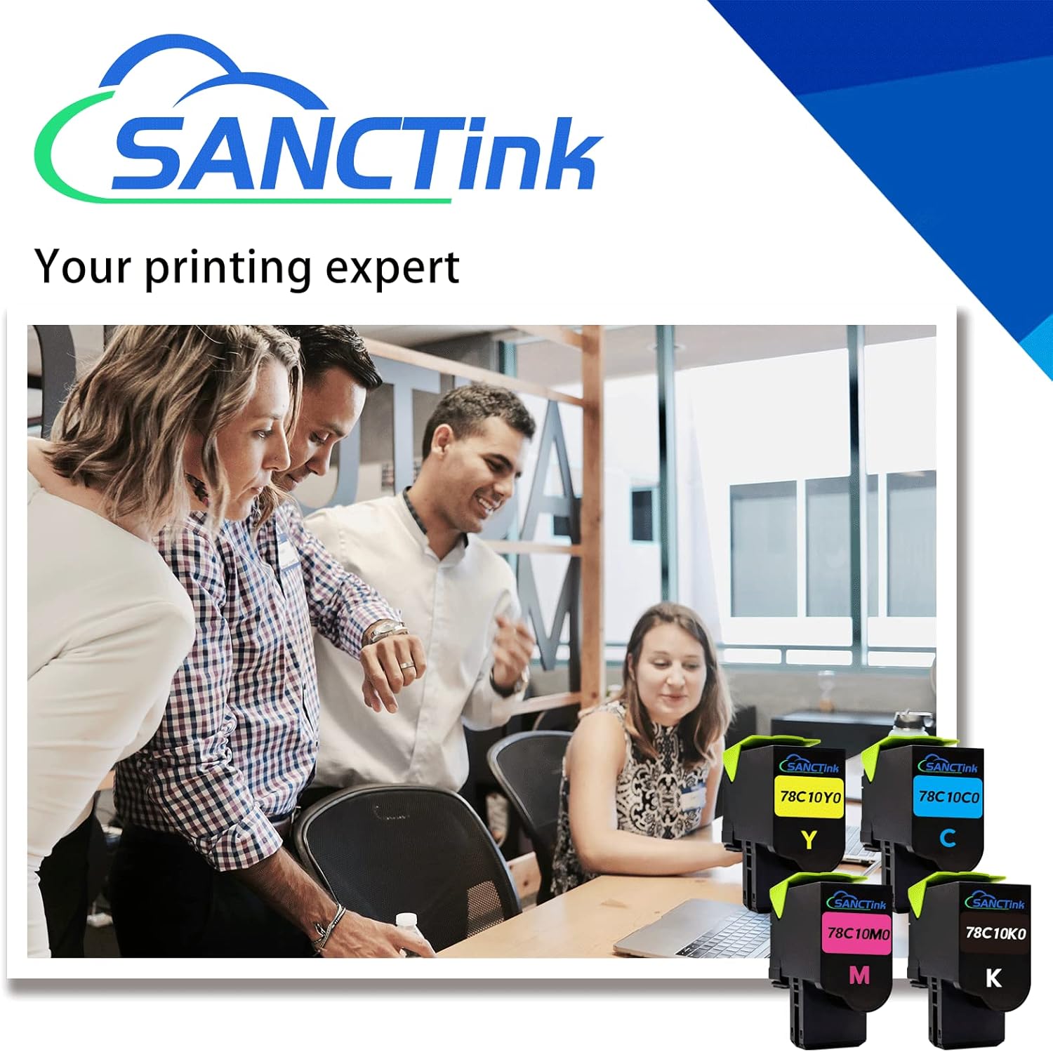Remanufactured Toner Cartridge Replacement for Lexmark CS725 CX725 CS720 CS720de CS720dte CS725de CS725dte CX725de CX725dte Printer 74C10K0 74C10C0 74C10M0 74C10Y0 (4 Pack) B789