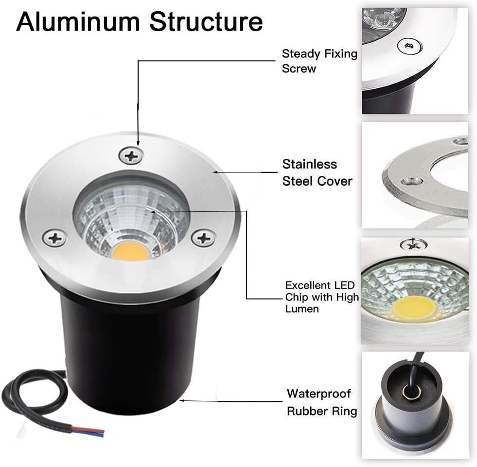 8 Pack 3W LED Warm White Low Voltage Landscape Lights F4562