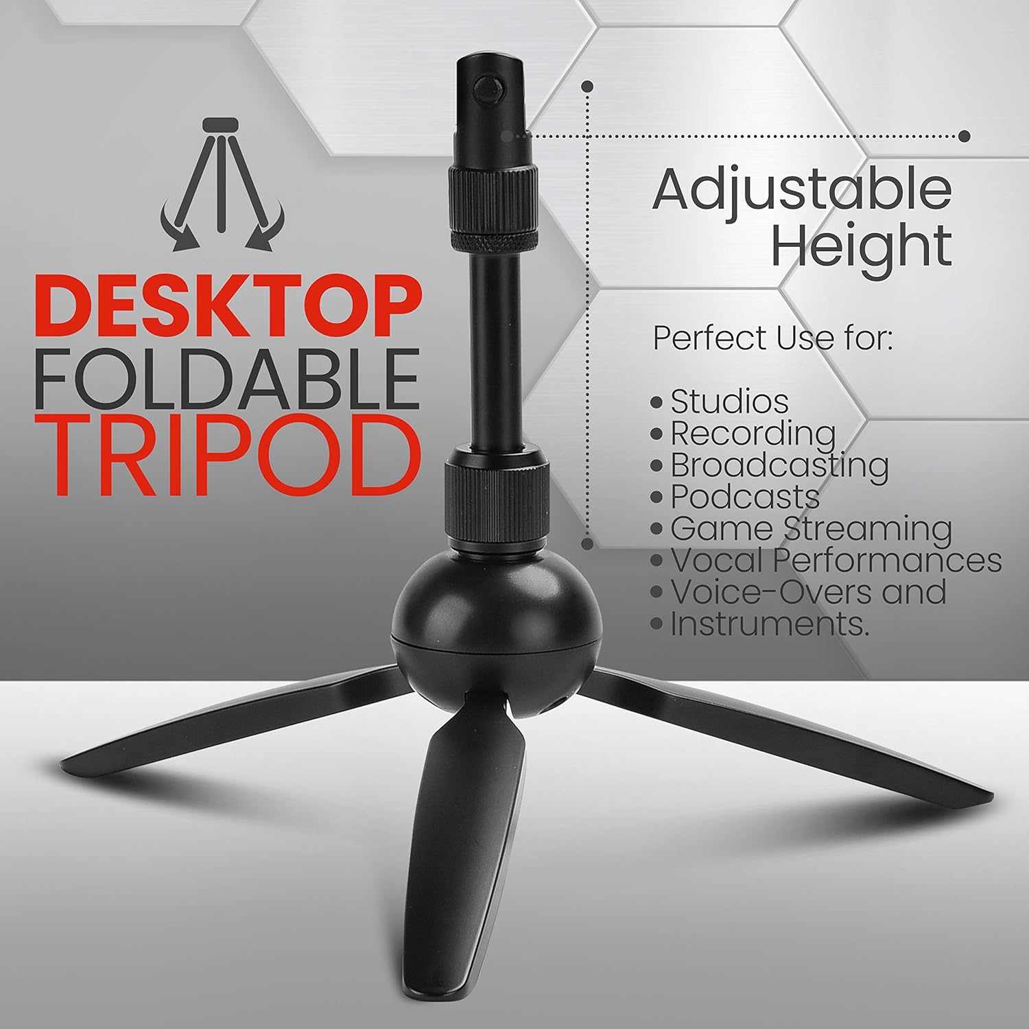 USB Cardioid Condenser Microphone with USB Cable, Built-in Pop Filter, Adjustable Desktop Stand N7633