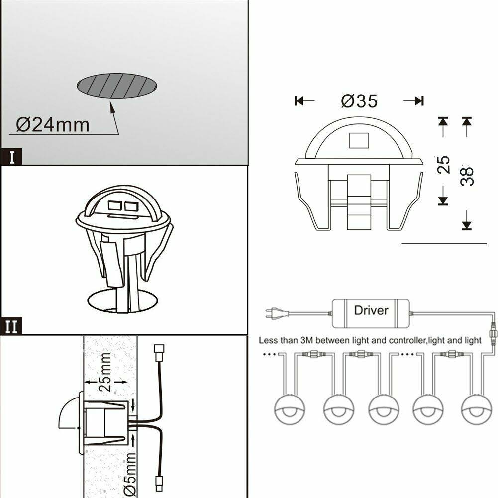 10 Pc Low Voltage LED Deck Lights Kit G690
