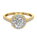 1.48 CT GIA Certified Round Brilliant Diamond Halo Engagement Ring 14K Gold S862