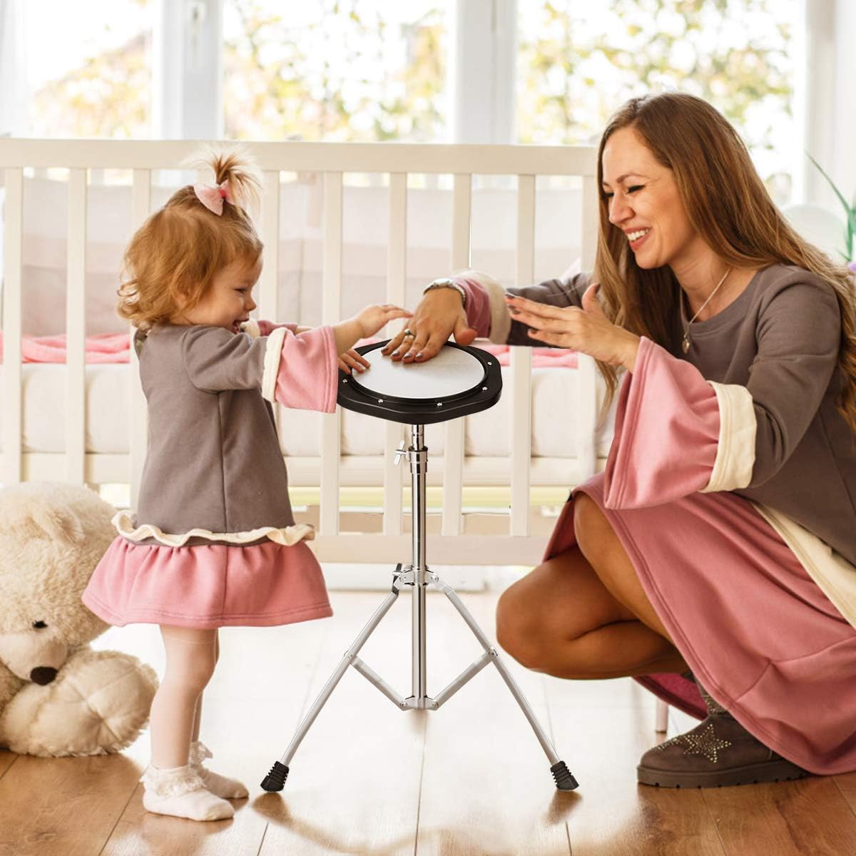 Glockenspiel Bell Kit 30 Notes with Frame, Music Stand, Practice Pad, Bell Mallets, Wooden Drumsticks, Carrying Bag I2055