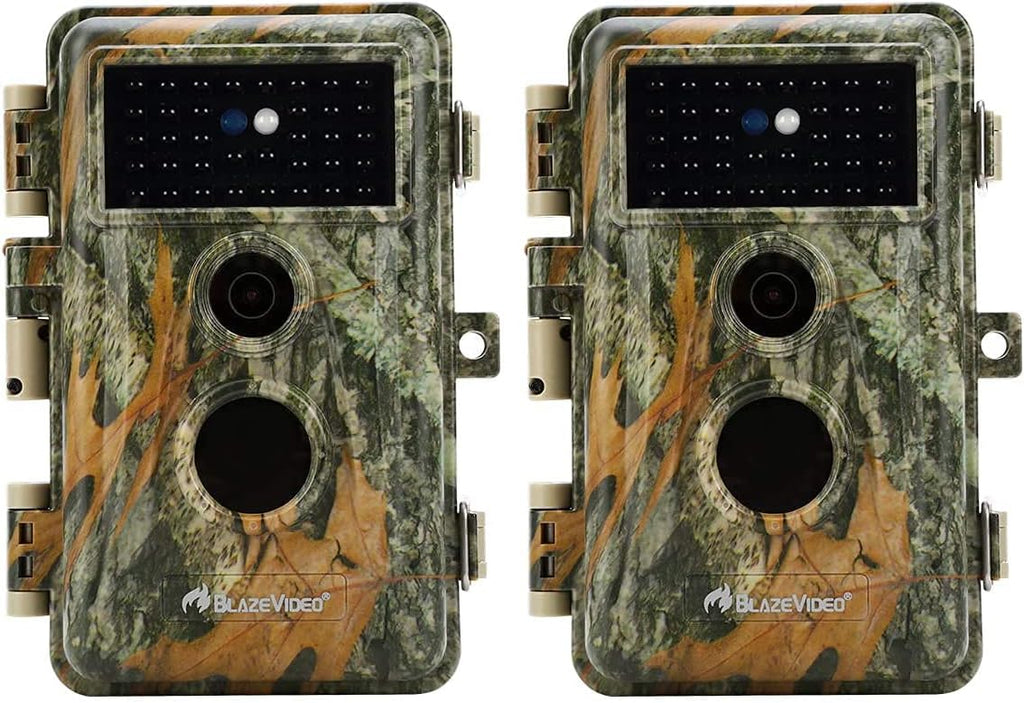 2-Pack Outdoor Camo Trail Cameras Night Vision 24MP 1296P MP4 Video Motion Activated Waterproof Camera T3117
