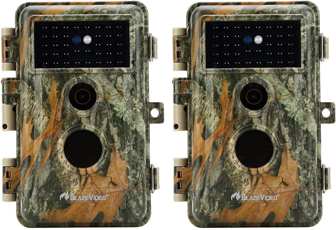 2-Pack Outdoor Camo Trail Cameras Night Vision 24MP 1296P MP4 Video Motion Activated Waterproof Camera T3117