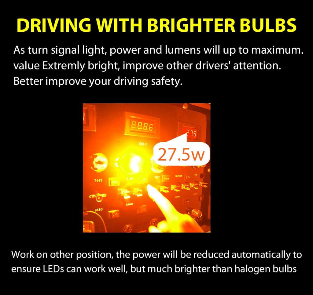 LED Turn Signal Light Bulbs, Amber Yellow, Pack of 2 H242299