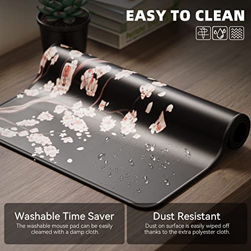Large Desk Pad 31.5 x 11.8 x0.12 inch Washable Anti-Slip Rubber Base G4524