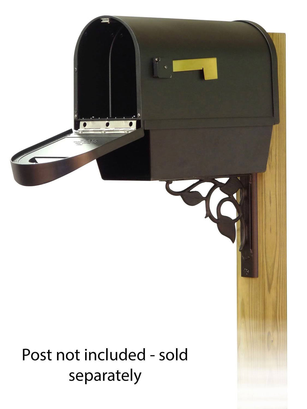 Classic Curbside Mailbox with Newspaper Tube and Floral Front R57329