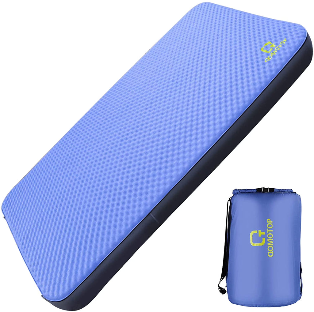 Blue 4 Inches Thick Self-Inflating Camping Mattress D8866