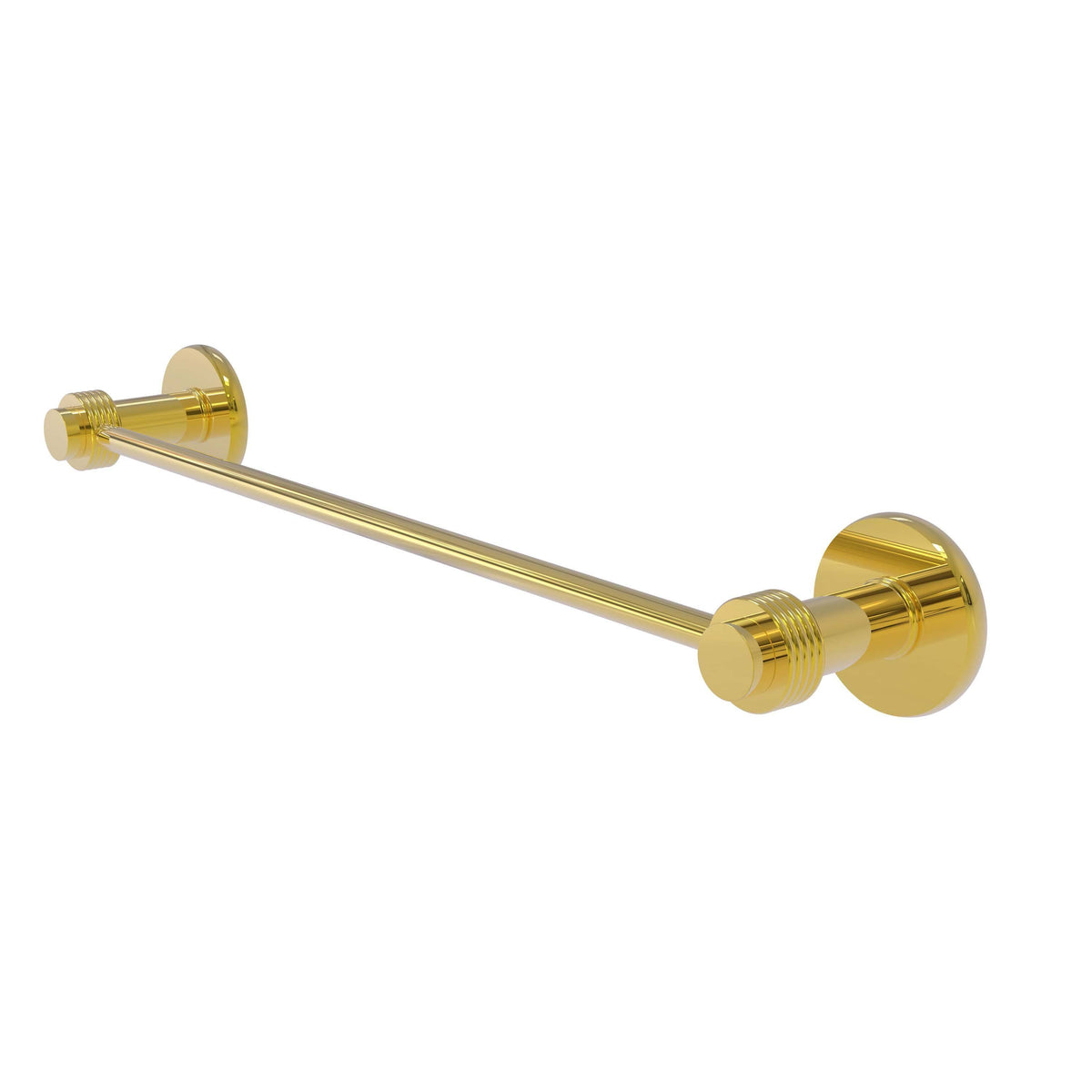 18 in. Towel Bar with Groovy Accent Unlacquered Brass O5172