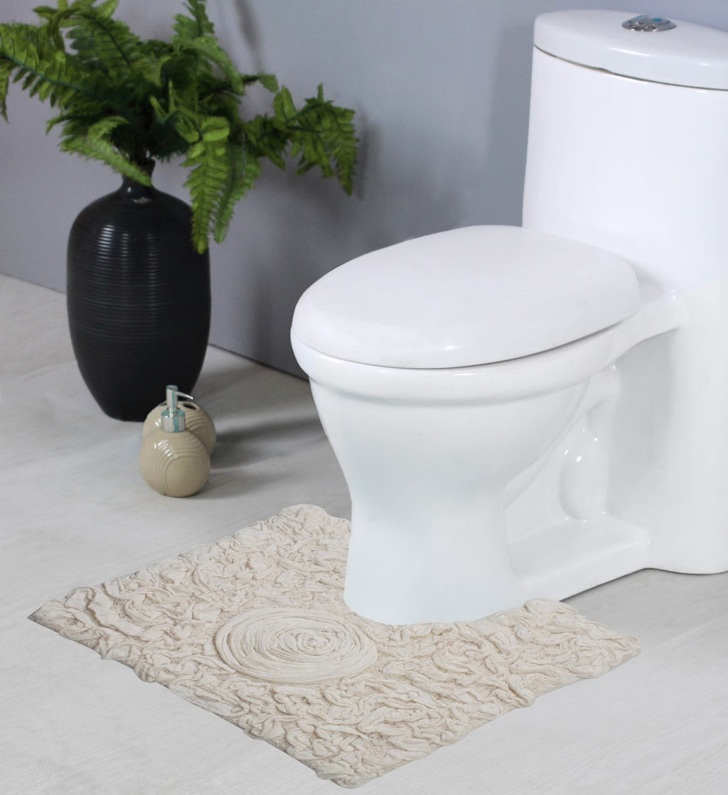 Linen Cotton Bathroom Contour Rug M2643