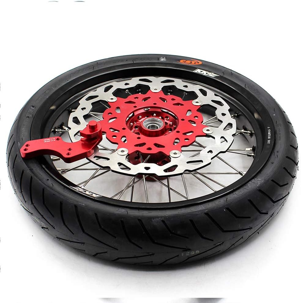 Red Hub Supermoto Wheels with CST Tires L105
