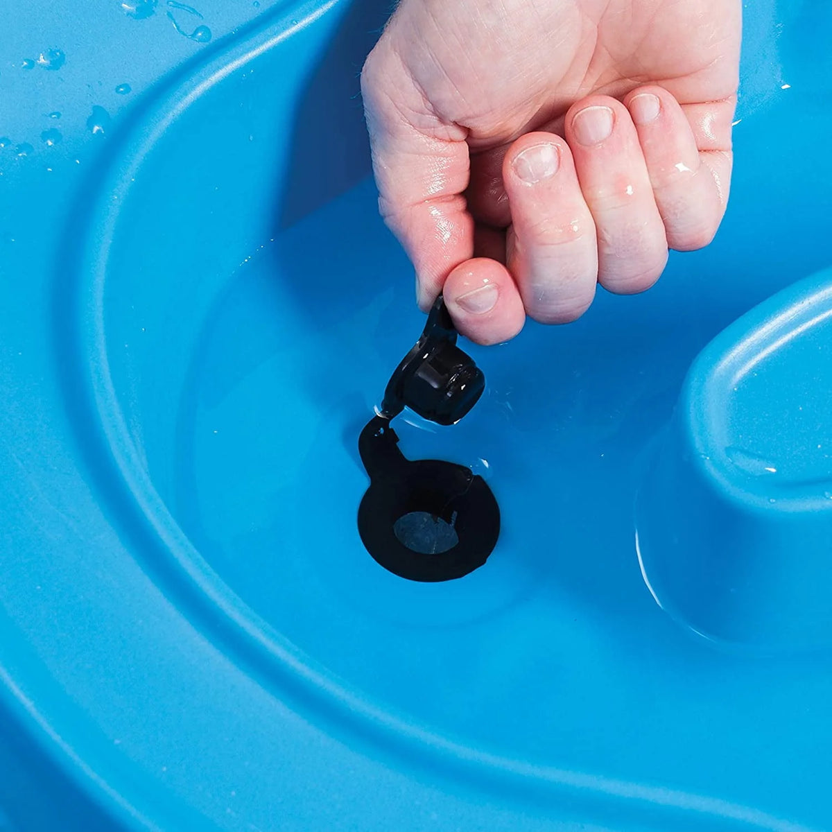 Blue Plastic Sandbox and Water Table with Cover and Umbrella R18679