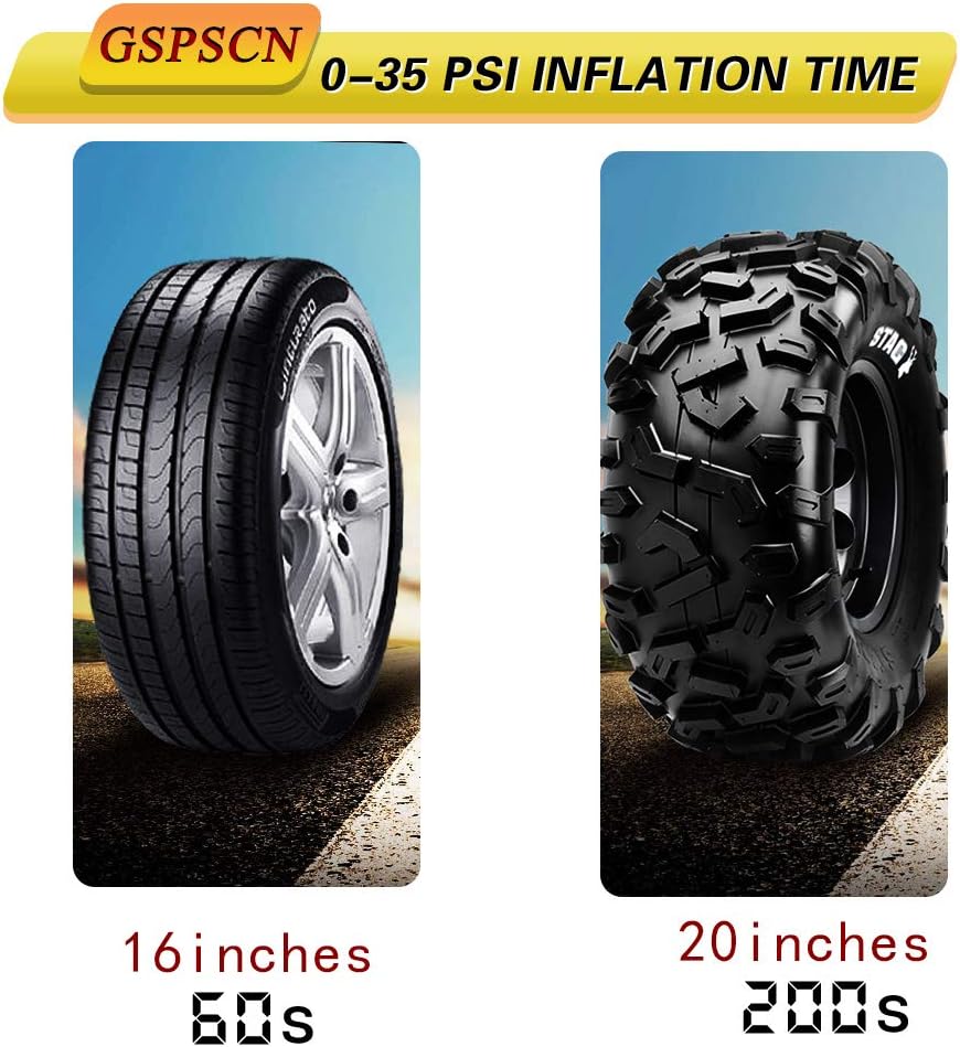 Portable 12V Air Compressor Pump, 150PSI Red Tire Inflator T7766