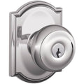 Georgian Keyed Entry Door Knob Polished Chrome I729187