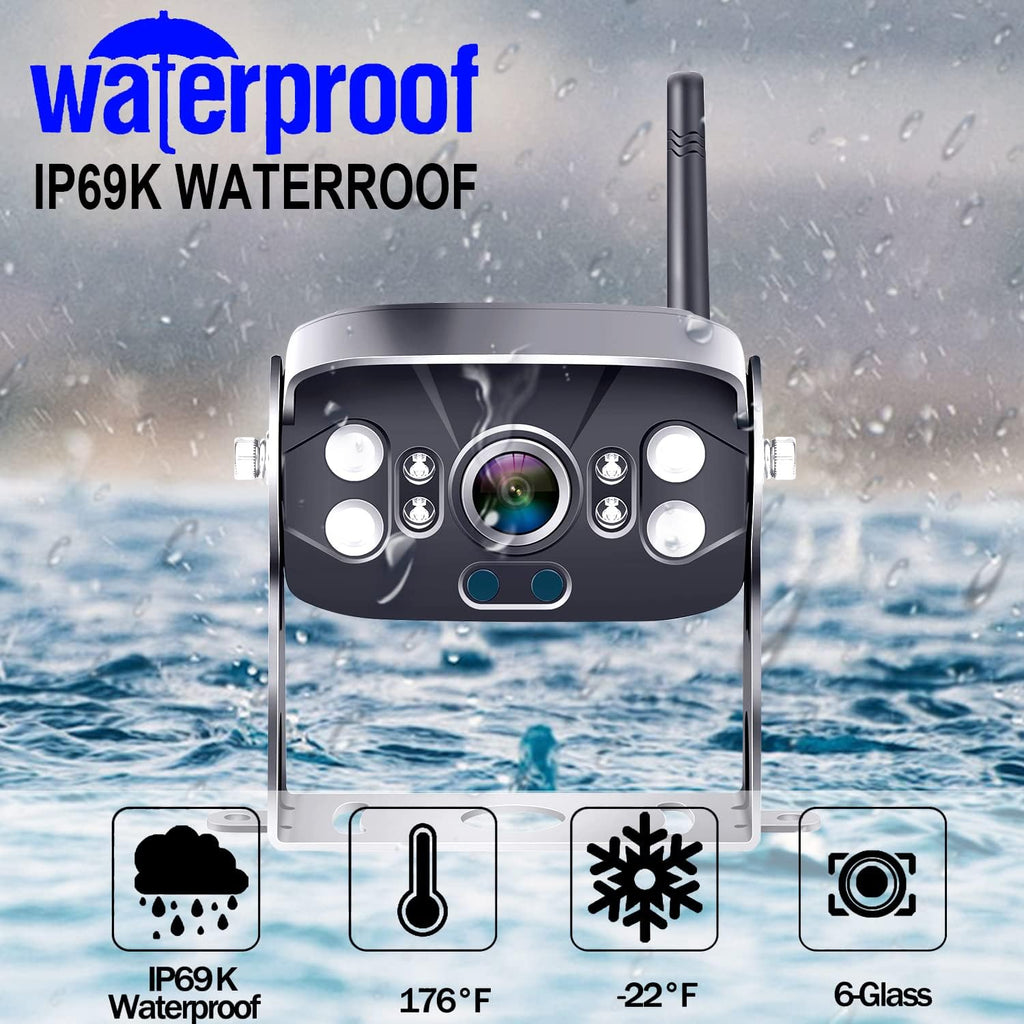7 Inch Wireless HD 1080P Backup Camera with DVR Monitor V88712