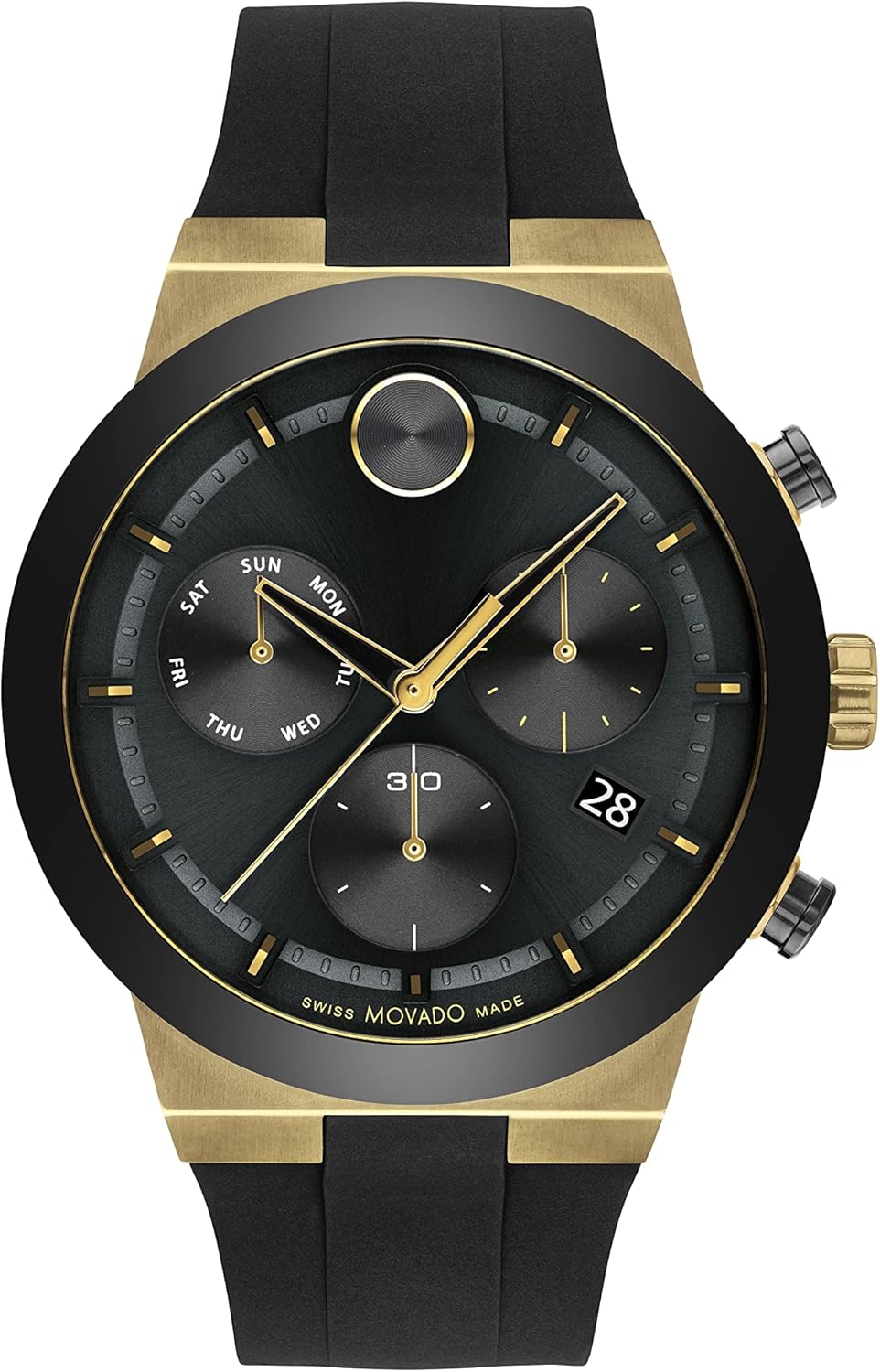 Swiss Quartz Chronograph Watch with Silicone Strap, 44.50mm O533