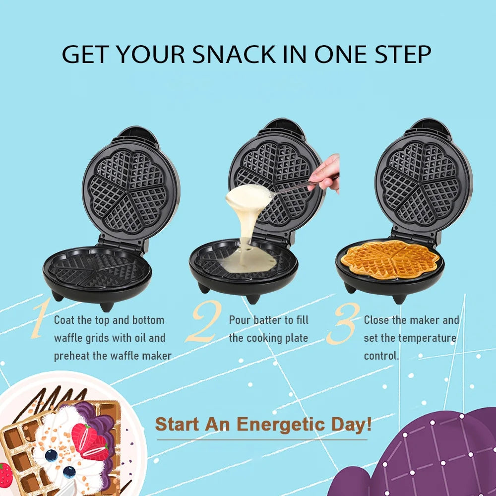 1000W Heart-Shaped Waffle Maker X43822