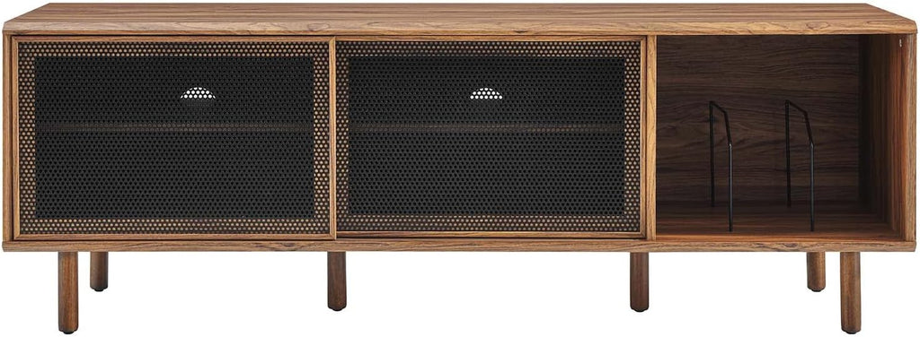 Walnut MDF Particleboard TV and Record Stand P16952