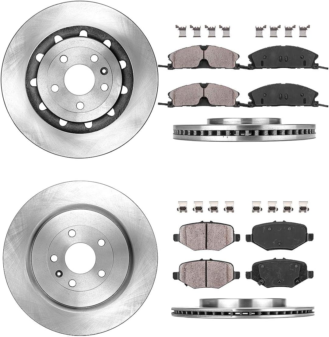 FRONT + REAR OE Brake Rotors + Ceramic Pads + Hardware L127