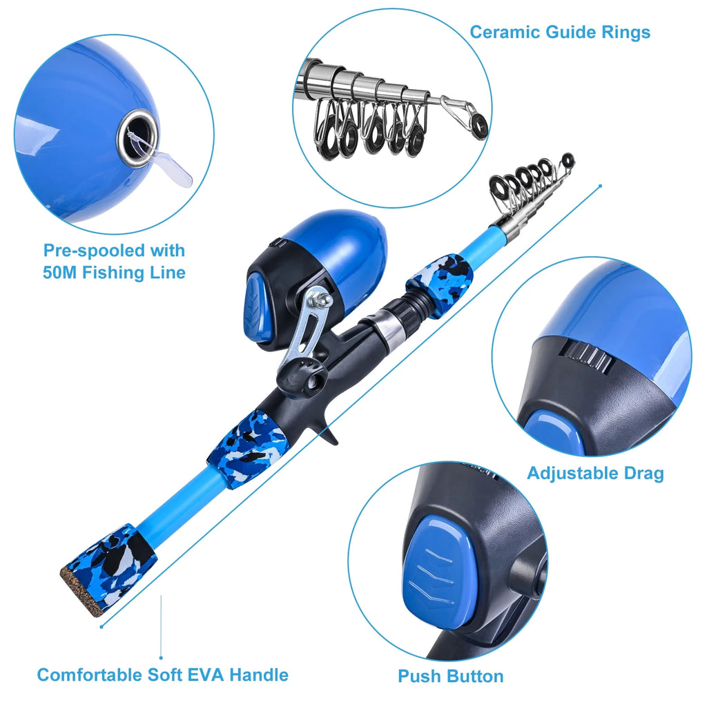 Fishing Kit with Rod, Reel, Stool, Landing Net, and Tackle Box C966409