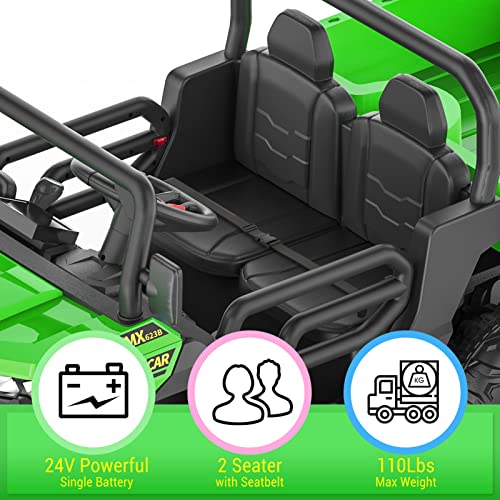 Ride On Dump Truck with Remote Control Electric UTV Vehicles with Electric Dump Bed, 4WD 6 Wheels Ride On Toys L826341