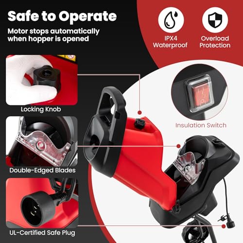 15 Amp Corded Electric Wood Chipper Shredder with Collection Bag V829350