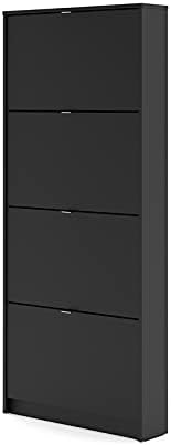 Black Matte 4 Drawer Shoe Cabinet T868