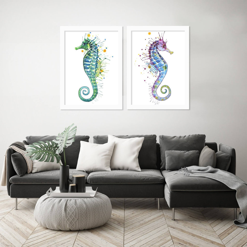 2 Piece White Framed Print Set K30273