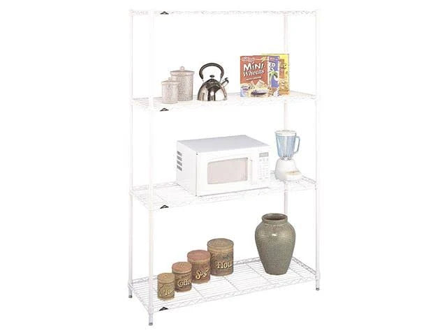White Epoxy Finish Wire Bookcase W31355
