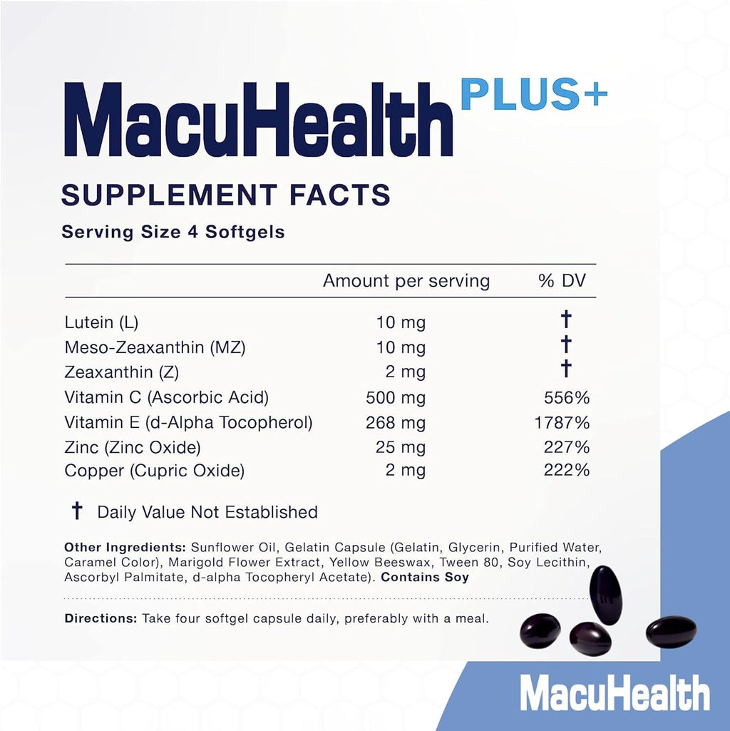 90 Day Supply Eye Vitamins Supplement with Lutein, Zeaxanthin, and Meso-Zeaxanthin Y311276