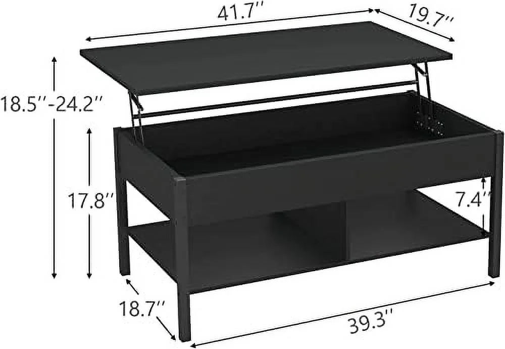 Brown Lift Top Coffee Table with Hidden Compartment K45310