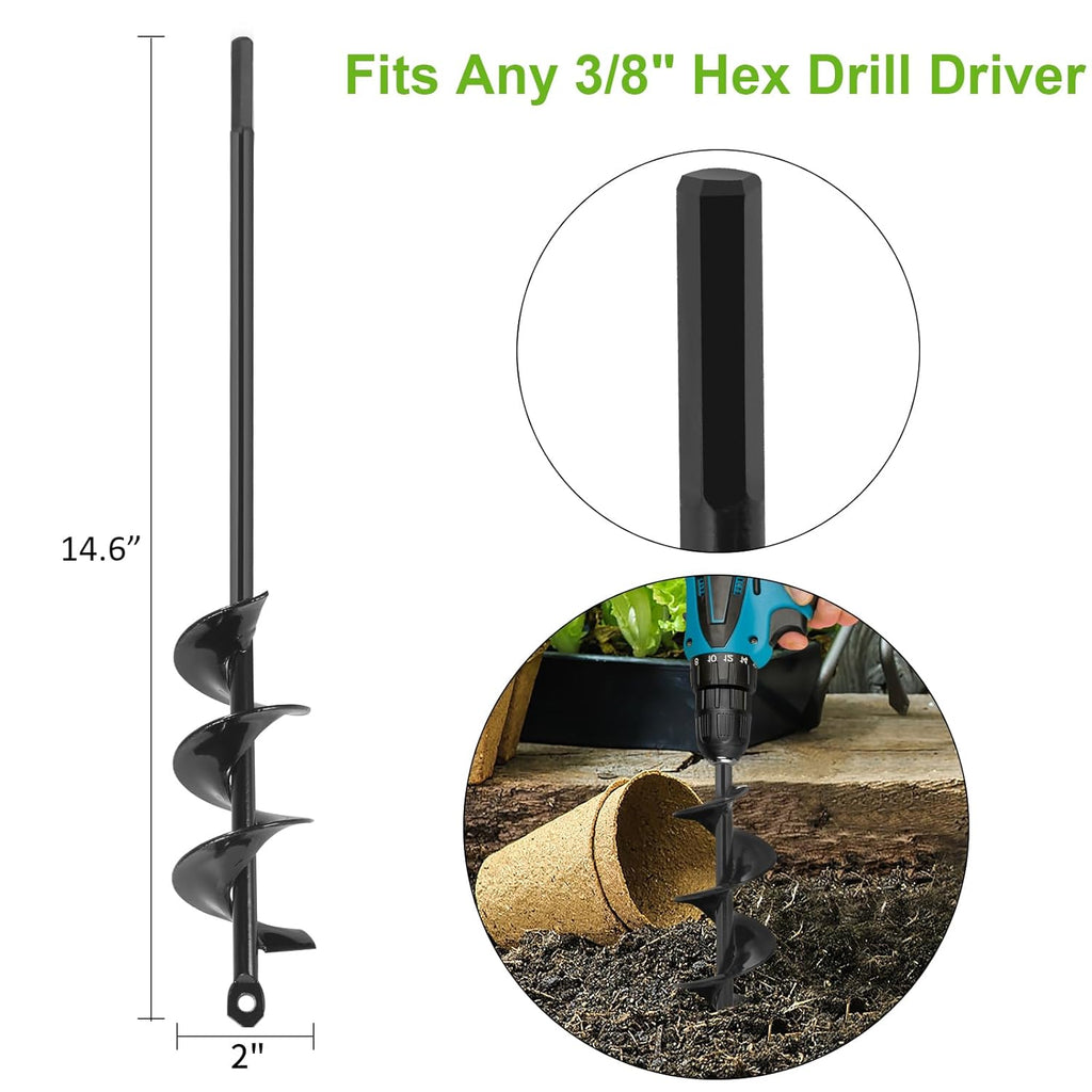 2 x 14.6 Inch Garden Auger Drill Bit V330