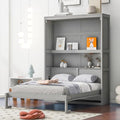 White Full Size Murphy Bed with 2 Tier Shelves M490340