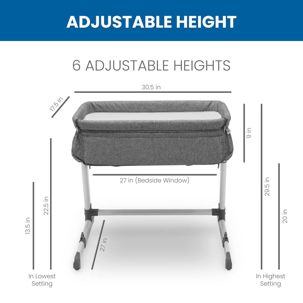 Grey Portable Baby Bassinet with Breathable Mesh N560563