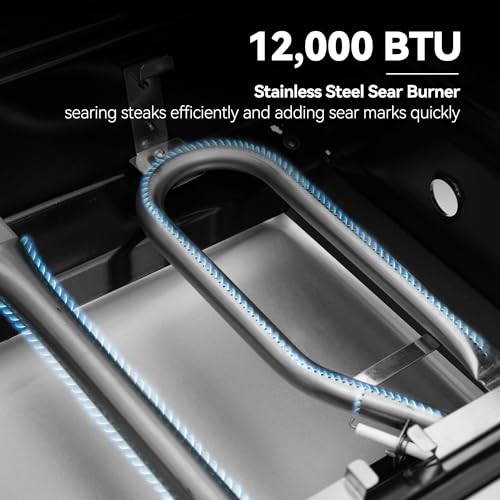 5 Burner Propane Gas Grill with Side Burner & Sear Burner, Stainless Steel K244