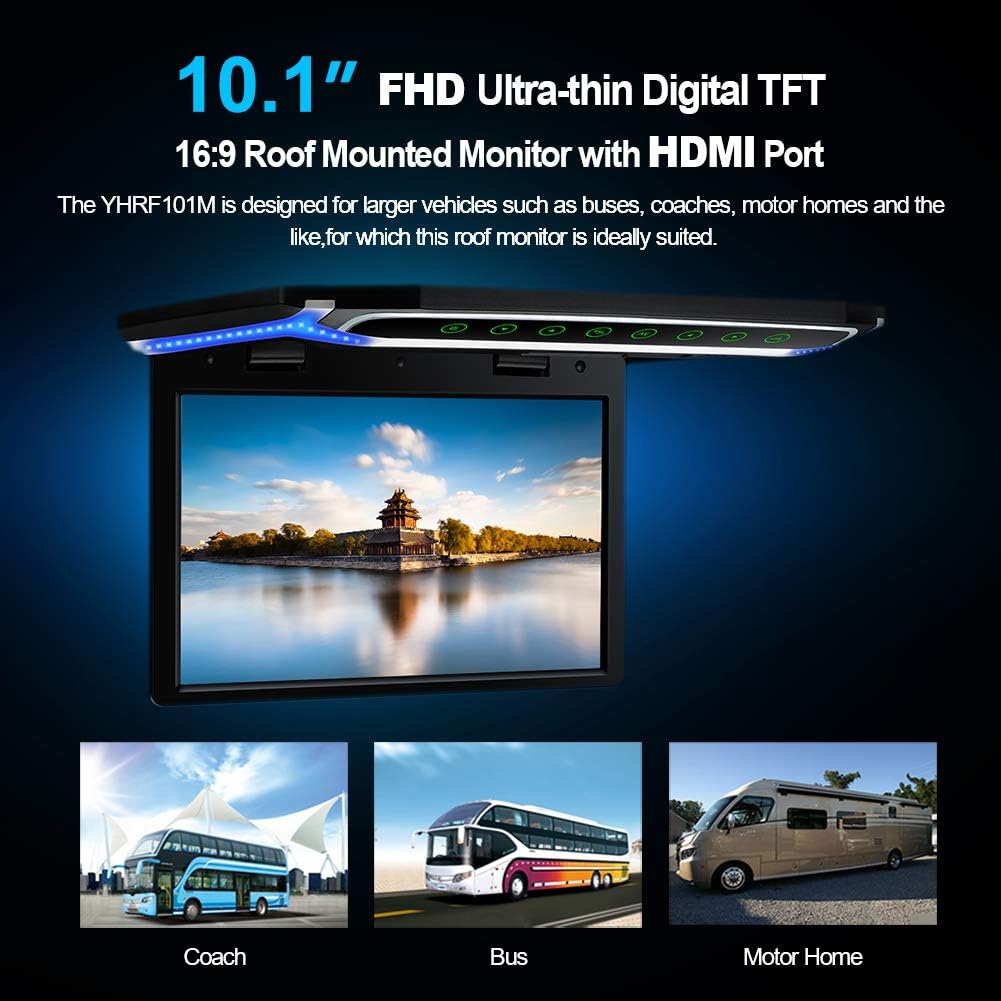 10.1 inch Car Overhead Monitor with HDMI IR FM USB SD G66609