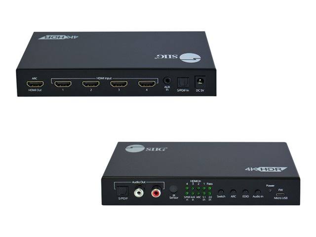 4x1 HDMI 2.0 4K 60Hz Switch with ARC Audio Extractor Q904