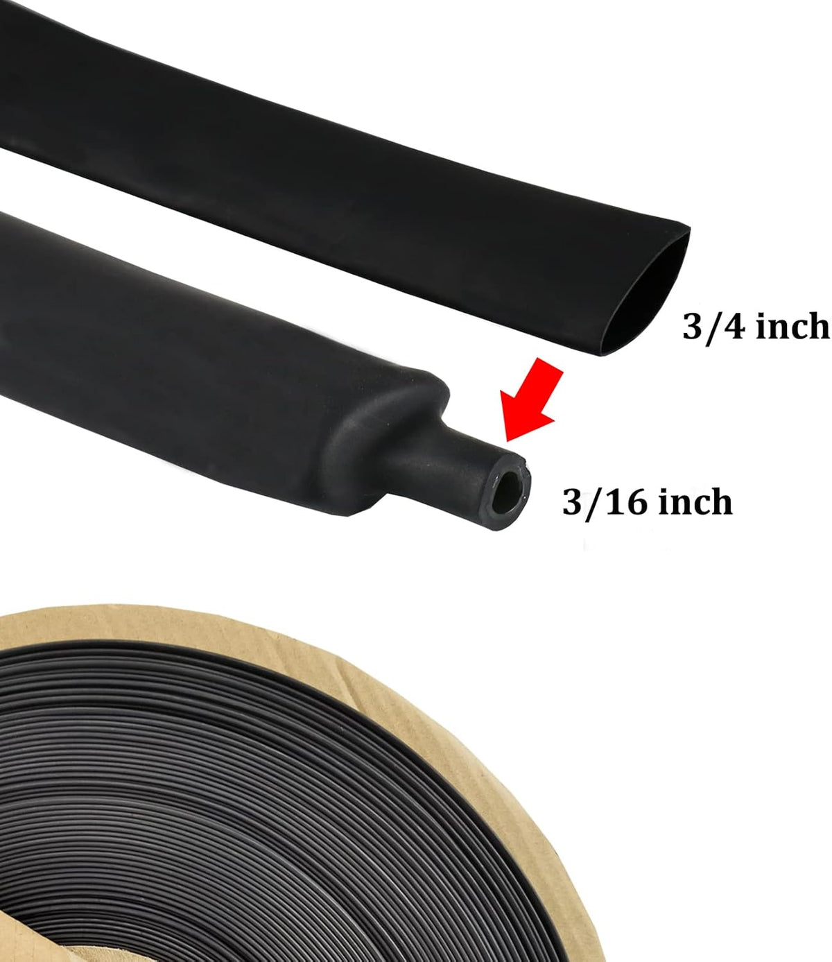 4:1 Dual Wall Adhesive Heat Shrink Tubing (3/4"- 30 Feet) Pack of 2 R735