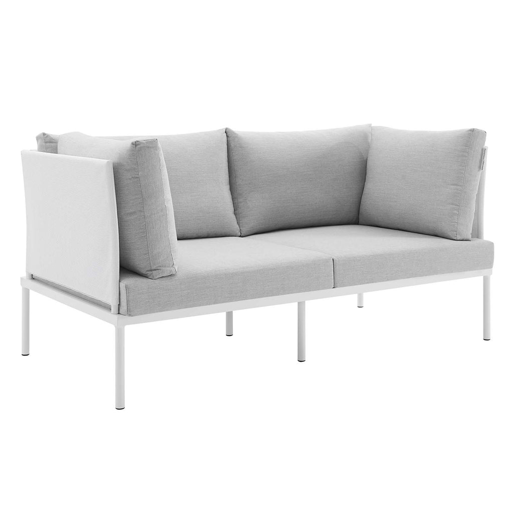 White Gray Aluminum Outdoor Loveseat W481495
