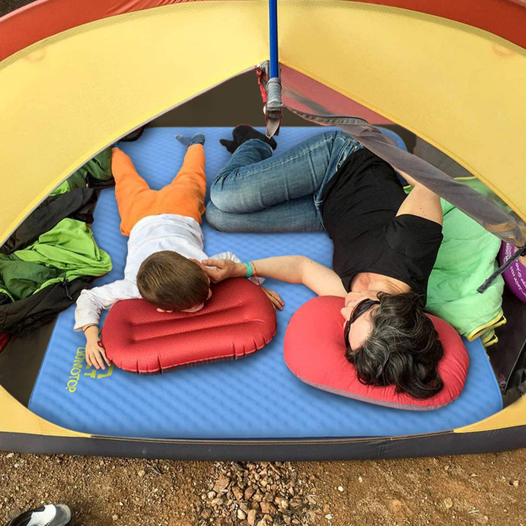 Blue 4 Inches Thick Self-Inflating Camping Mattress D8866