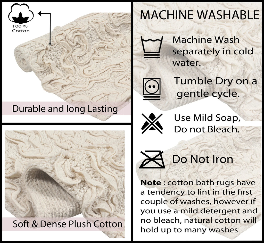 Linen Cotton Bathroom Contour Rug M2643