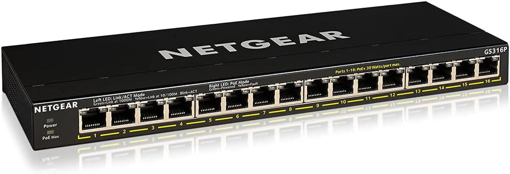 16-Port PoE Gigabit Ethernet Plus Switch with 15 x PoE+ @ 231W, 1 x 1G SFP Port L34956
