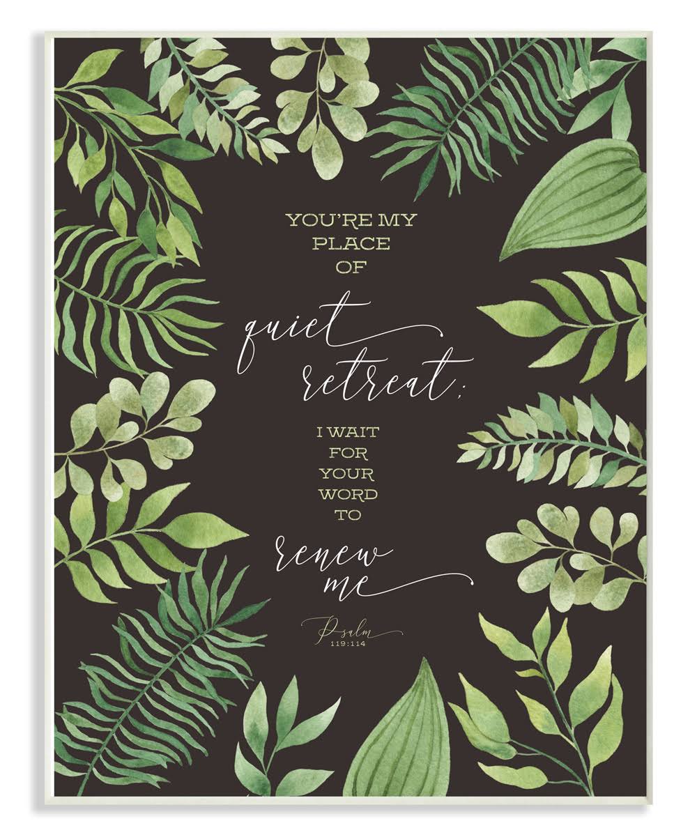 Green Leaf Psalm Quote Typography, 24 x 30 L33166