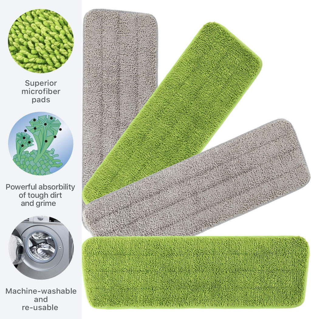 Microfiber Spray Mop with 2 Refillable Water Bottles, 4 Washable Mop Pads, 650 ml F714
