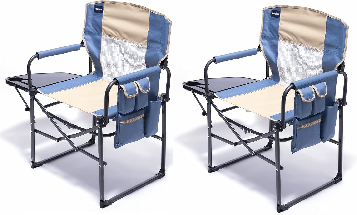 Heavy Duty Oversized Portable Folding Chair with Side Table F386