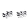 Glass Storage Set of 4 Food Containers, Clear, 3-Pack M272259