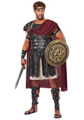 Men's Plus Size Roman Gladiator Costume, Brown/Cardinal Red, Size 1X B419