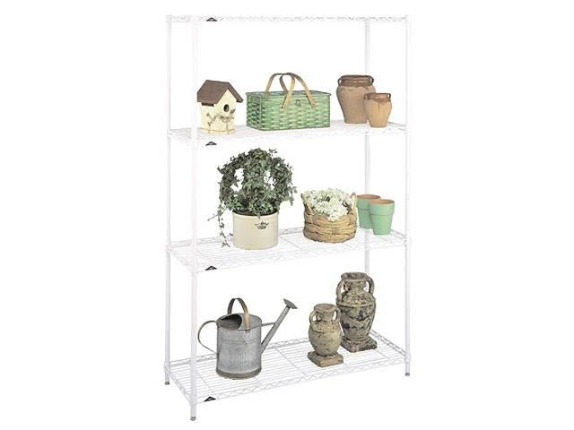 White Epoxy Finish Wire Bookcase W31355