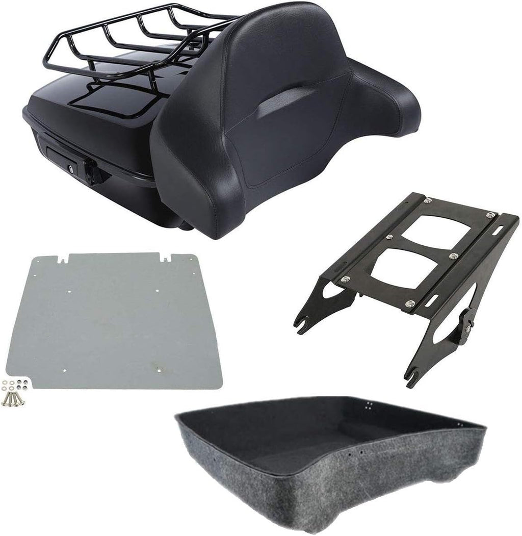 Chopped Tour Pack Trunk with Backrest Pad and Mounting Rack T96427
